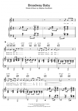 page one of Broadway Baby (Piano, Vocal & Guitar Chords)