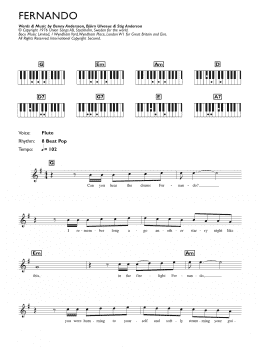 page one of Fernando (Piano Chords/Lyrics)