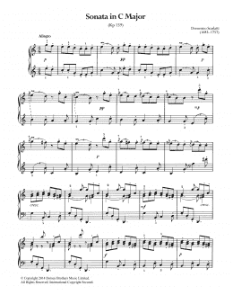 page one of Sonata In C Major, K.159 (Piano Solo)