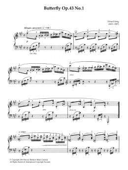 page one of Butterfly (from 'Lyric Pieces Op. 43') (Piano Solo)