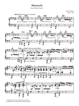 page one of Minstrels (Piano Solo)