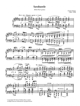 page one of Sarabande From 'Pour Le Piano' (Piano Solo)