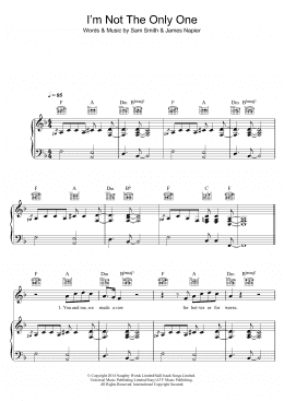 page one of I'm Not The Only One (Piano, Vocal & Guitar Chords)