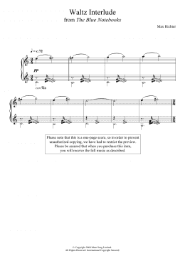 page one of The Blue Notebooks (Piano Solo)