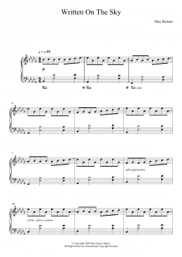page one of Written On The Sky (Piano Solo)