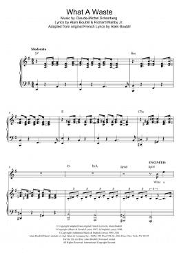 page one of What A Waste (from Miss Saigon) (Piano & Vocal)