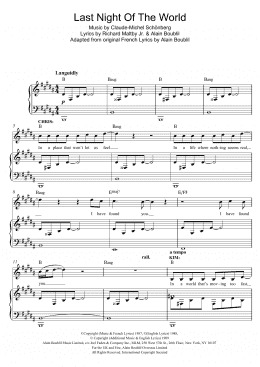 page one of The Last Night Of The World (from Miss Saigon) (Piano & Vocal)