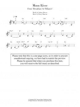 page one of Moon River (Violin Solo)