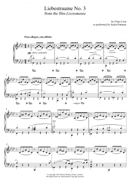 page one of Liebestraume: Notturno No.3 In A Flat: O Lieb, So Lang Du Lieben... (as performed by Sacha Puttnam) (Piano Solo)
