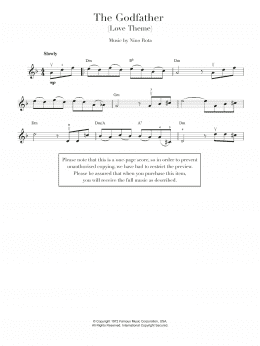 page one of Theme from The Godfather (Violin Solo)