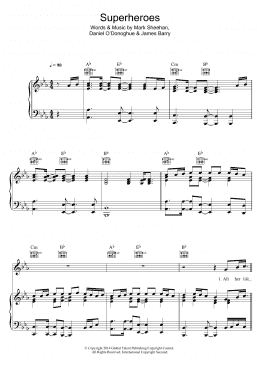 page one of Superheroes (Piano, Vocal & Guitar Chords)