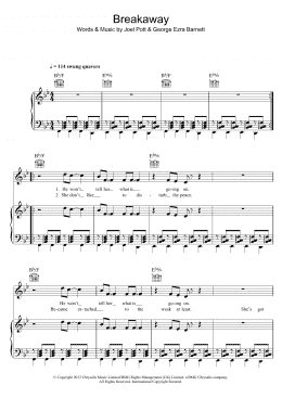 page one of Breakaway (Piano, Vocal & Guitar Chords)