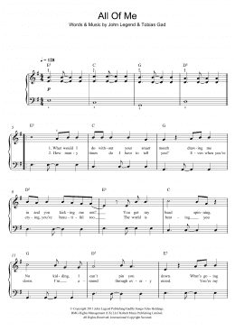 page one of All Of Me (Easy Piano)