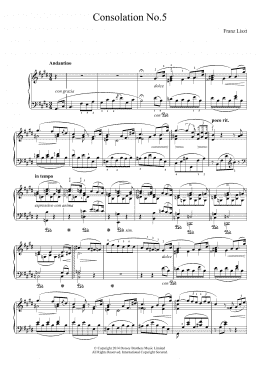 page one of Consolation No.5 (Piano Solo)