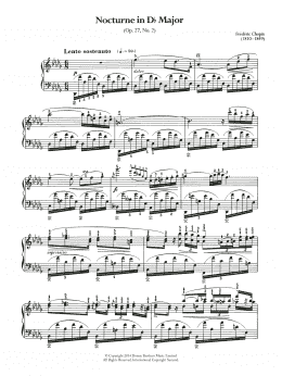 page one of Nocturne in D Flat Major, Op.27 No.2 (Piano Solo)
