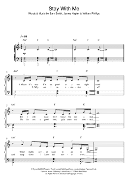 page one of Stay With Me (Easy Piano)