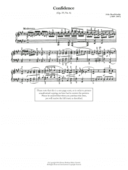page one of Confidence Op.19, No.4 (Piano Solo)