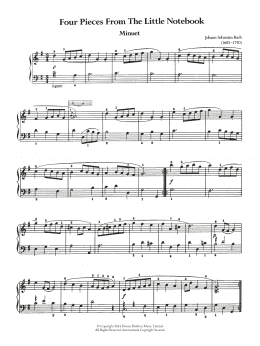 page one of Four Pieces From The Little Notebook (Piano Solo)