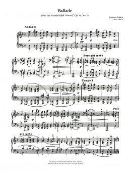 page one of Ballade, Op.10 No.1 (Piano Solo)
