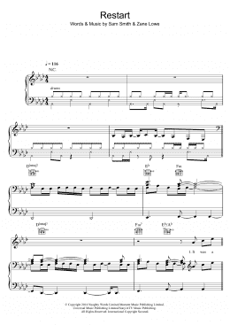 page one of Restart (Piano, Vocal & Guitar Chords)