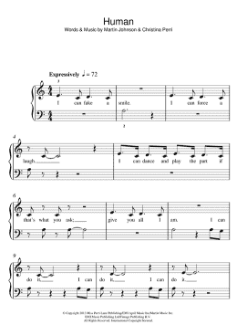 page one of Human (5-Finger Piano)