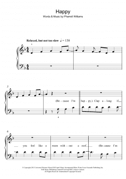 page one of Happy (Easy Piano)
