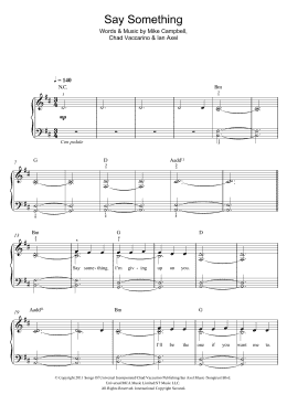 page one of Say Something (Easy Piano)