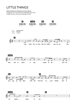page one of Little Things (Piano Chords/Lyrics)