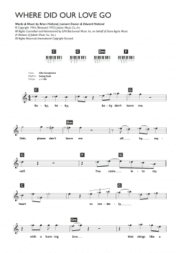 page one of Where Did Our Love Go (Piano Chords/Lyrics)