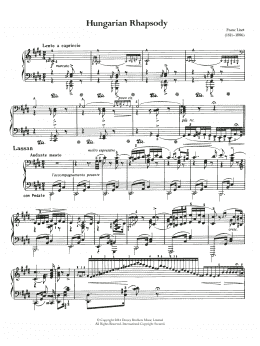 page one of Hungarian Rhapsody (Ungarische Rhapsody) No.2 (Piano Solo)
