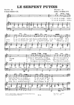 page one of Le Serpent Putois (Piano & Vocal)