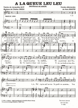 page one of A La Queue Leu Leu (Piano & Vocal)