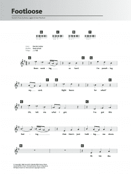 page one of Footloose (Piano Chords/Lyrics)