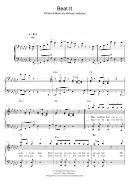 page one of Beat It (Easy Piano)