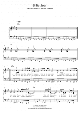page one of Billie Jean (Easy Piano)