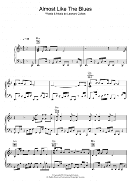 page one of Almost Like The Blues (Piano, Vocal & Guitar Chords)