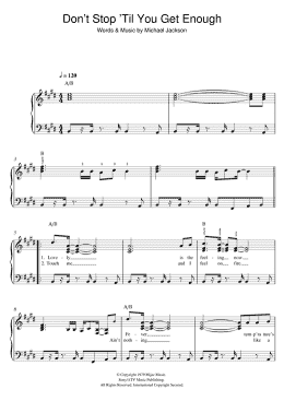 page one of Don't Stop Till You Get Enough (Easy Piano)