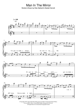 page one of Man In The Mirror (Easy Piano)