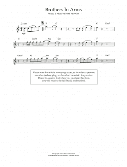 page one of Brothers In Arms (Flute Solo)