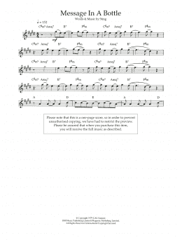 page one of Message In A Bottle (Flute Solo)