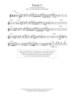 page one of Thank U (Flute Solo)
