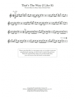 page one of That's The Way (I Like It) (Flute Solo)