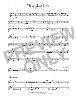 page one of Three Little Birds (Flute Solo)