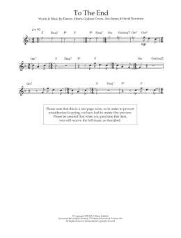 page one of To The End (Flute Solo)