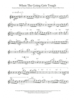 page one of When The Going Gets Tough, The Tough Get Going (Flute Solo)