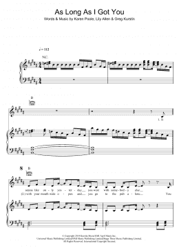 page one of As Long As I Got You (Piano, Vocal & Guitar Chords)