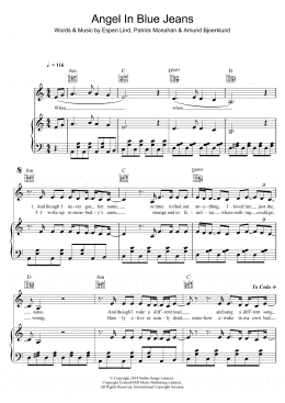 page one of Angel In Blue Jeans (Piano, Vocal & Guitar Chords)