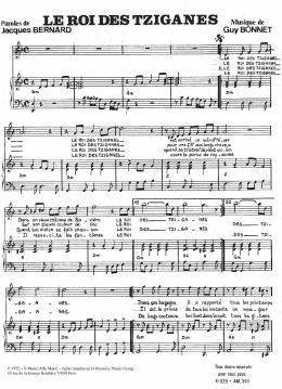 page one of Le Roi Des Tziganes (Piano & Vocal)