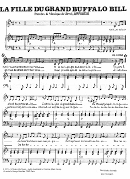 page one of Fille du Grand Buffalo Bill (Piano & Vocal)