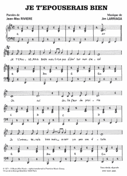 page one of Je t'espouserai Bien (Piano & Vocal)
